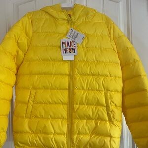 Boy's yellow Nordstrom winter jacket.